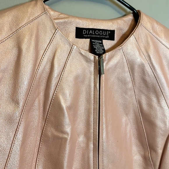 Dialogue Pink Authentic Leather Jacket Size Medium - Picture 4 of 16